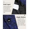 imageCOOFANDY Mens Floral Tuxedo One Button Luxury Shiny Blazer Dinner Party Prom Wedding Suit Jacket1  Blue