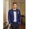 imageCOOFANDY Mens Floral Tuxedo One Button Luxury Shiny Blazer Dinner Party Prom Wedding Suit Jacket1  Blue
