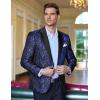 imageCOOFANDY Mens Floral Tuxedo One Button Luxury Shiny Blazer Dinner Party Prom Wedding Suit Jacket1  Blue