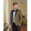 imageCOOFANDY Mens Floral Tuxedo One Button Luxury Shiny Blazer Dinner Party Prom Wedding Suit Jacket1  Golden Yellow