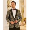 imageCOOFANDY Mens Floral Tuxedo One Button Luxury Shiny Blazer Dinner Party Prom Wedding Suit Jacket1  Golden Yellow