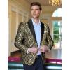 imageCOOFANDY Mens Floral Tuxedo One Button Luxury Shiny Blazer Dinner Party Prom Wedding Suit Jacket1  Golden Yellow