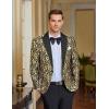 imageCOOFANDY Mens Floral Tuxedo One Button Luxury Shiny Blazer Dinner Party Prom Wedding Suit Jacket1  Golden Yellow
