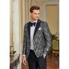 imageCOOFANDY Mens Floral Tuxedo One Button Luxury Shiny Blazer Dinner Party Prom Wedding Suit Jacket1  Grey