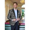 imageCOOFANDY Mens Floral Tuxedo One Button Luxury Shiny Blazer Dinner Party Prom Wedding Suit Jacket1  Grey