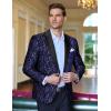 imageCOOFANDY Mens Floral Tuxedo One Button Luxury Shiny Blazer Dinner Party Prom Wedding Suit Jacket1  Navy Blue