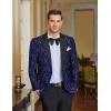 imageCOOFANDY Mens Floral Tuxedo One Button Luxury Shiny Blazer Dinner Party Prom Wedding Suit Jacket1  Navy Blue