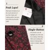 imageCOOFANDY Mens Floral Tuxedo One Button Luxury Shiny Blazer Dinner Party Prom Wedding Suit Jacket1  Red