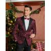 imageCOOFANDY Mens Floral Tuxedo One Button Luxury Shiny Blazer Dinner Party Prom Wedding Suit Jacket1  Red