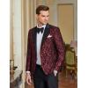 imageCOOFANDY Mens Floral Tuxedo One Button Luxury Shiny Blazer Dinner Party Prom Wedding Suit Jacket1  Red
