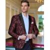 imageCOOFANDY Mens Floral Tuxedo One Button Luxury Shiny Blazer Dinner Party Prom Wedding Suit Jacket1  Red