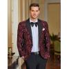 imageCOOFANDY Mens Floral Tuxedo One Button Luxury Shiny Blazer Dinner Party Prom Wedding Suit Jacket1  Red