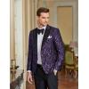 imageCOOFANDY Mens Floral Tuxedo One Button Luxury Shiny Blazer Dinner Party Prom Wedding Suit Jacket1 Purple