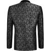 imageCOOFANDY Mens Floral Tuxedo One Button Luxury Shiny Blazer Dinner Party Prom Wedding Suit Jacket6  Black