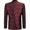imageCOOFANDY Mens Floral Tuxedo One Button Luxury Shiny Blazer Dinner Party Prom Wedding Suit Jacket6  Wine Red