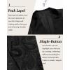 imageCOOFANDY Mens Floral Tuxedo One Button Luxury Shiny Blazer Dinner Party Prom Wedding Suit JacketBlack Paisley