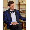 imageCOOFANDY Mens Floral Tuxedo One Button Luxury Shiny Blazer Dinner Party Prom Wedding Suit JacketBlue Paisley