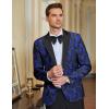 imageCOOFANDY Mens Floral Tuxedo One Button Luxury Shiny Blazer Dinner Party Prom Wedding Suit JacketBlue Paisley