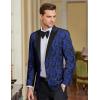 imageCOOFANDY Mens Floral Tuxedo One Button Luxury Shiny Blazer Dinner Party Prom Wedding Suit JacketBlue Paisley