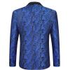 imageCOOFANDY Mens Floral Tuxedo One Button Luxury Shiny Blazer Dinner Party Prom Wedding Suit JacketBlue Paisley Floral