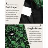 imageCOOFANDY Mens Floral Tuxedo One Button Luxury Shiny Blazer Dinner Party Prom Wedding Suit JacketGreen Floral