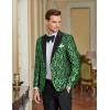 imageCOOFANDY Mens Floral Tuxedo One Button Luxury Shiny Blazer Dinner Party Prom Wedding Suit JacketGreen Floral