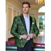 imageCOOFANDY Mens Floral Tuxedo One Button Luxury Shiny Blazer Dinner Party Prom Wedding Suit JacketGreen Floral