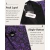imageCOOFANDY Mens Floral Tuxedo One Button Luxury Shiny Blazer Dinner Party Prom Wedding Suit JacketPurple Paisley