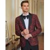 imageCOOFANDY Mens Floral Tuxedo One Button Luxury Shiny Blazer Dinner Party Prom Wedding Suit JacketRed Floral