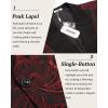 imageCOOFANDY Mens Floral Tuxedo One Button Luxury Shiny Blazer Dinner Party Prom Wedding Suit JacketRed Floral