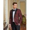 imageCOOFANDY Mens Floral Tuxedo One Button Luxury Shiny Blazer Dinner Party Prom Wedding Suit JacketRed Floral