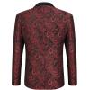 imageCOOFANDY Mens Floral Tuxedo One Button Luxury Shiny Blazer Dinner Party Prom Wedding Suit JacketRed Floral