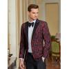 imageCOOFANDY Mens Floral Tuxedo One Button Luxury Shiny Blazer Dinner Party Prom Wedding Suit JacketRed Paisley