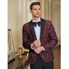 imageCOOFANDY Mens Floral Tuxedo One Button Luxury Shiny Blazer Dinner Party Prom Wedding Suit JacketRed Paisley