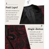 imageCOOFANDY Mens Floral Tuxedo One Button Luxury Shiny Blazer Dinner Party Prom Wedding Suit JacketRed Paisley