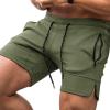 imageCOOFANDY Mens Gym Workout Shorts Athletic Training Shorts Fitted Weightlifting Bodybuilding Shorts with Zipper PocketsArmy Green