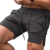 imageCOOFANDY Mens Gym Workout Shorts Athletic Training Shorts Fitted Weightlifting Bodybuilding Shorts with Zipper PocketsDark Grey