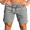 imageCOOFANDY Mens Gym Workout Shorts Athletic Training Shorts Fitted Weightlifting Bodybuilding Shorts with Zipper PocketsGrey