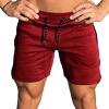 imageCOOFANDY Mens Gym Workout Shorts Athletic Training Shorts Fitted Weightlifting Bodybuilding Shorts with Zipper PocketsRed