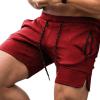 imageCOOFANDY Mens Gym Workout Shorts Athletic Training Shorts Fitted Weightlifting Bodybuilding Shorts with Zipper PocketsRed