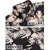 imageCOOFANDY Mens Hawaiian Shirts Short Sleeve Tropical Button Down Shirts Floral Summer Beach ShirtBlack  Khaki Leaves