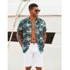 imageCOOFANDY Mens Hawaiian Shirts Short Sleeve Tropical Button Down Shirts Floral Summer Beach ShirtGreen  Khaki Flower
