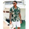 imageCOOFANDY Mens Hawaiian Shirts Short Sleeve Tropical Button Down Shirts Floral Summer Beach ShirtGreen  Palm Tree