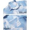 imageCOOFANDY Mens Hawaiian Shirts Short Sleeve Tropical Button Down Shirts Floral Summer Beach ShirtLight Blue  Plam Leaf