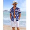 imageCOOFANDY Mens Hawaiian Shirts Short Sleeve Tropical Button Down Shirts Floral Summer Beach ShirtNavy Blue  Flamingo