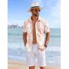 imageCOOFANDY Mens Hawaiian Shirts Short Sleeve Tropical Button Down Shirts Floral Summer Beach ShirtPink  White Flower