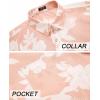 imageCOOFANDY Mens Hawaiian Shirts Short Sleeve Tropical Button Down Shirts Floral Summer Beach ShirtPink  White Flower
