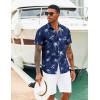 imageCOOFANDY Mens Hawaiian Shirts Short Sleeve Tropical Button Down Shirts Floral Summer Beach ShirtRoyal Blue  Palm Tree