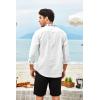 imageCOOFANDY Mens Henley Shirt Vyshyvanka Long Sleeve African Print Shirts Casual Zip Up Cotton Linen Beach Hippie Shirt01white
