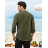 imageCOOFANDY Mens Henley Shirt Vyshyvanka Long Sleeve African Print Shirts Casual Zip Up Cotton Linen Beach Hippie ShirtArmy Green